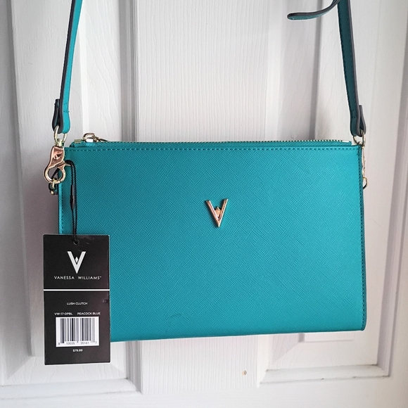 NWT Vanessa Willams Peackock blue Crossbody Wallet Purse - Picture 3 of 7